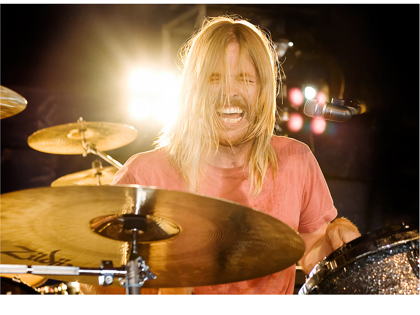 Taylor Hawkins playing drums onstage at Download festival 2010 with Taylor Hawkins And The Coattail Riders.Print by Tina K Photography