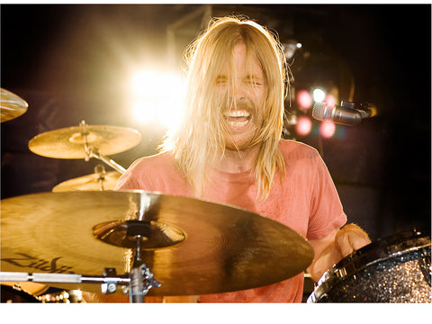 Taylor Hawkins playing drums onstage at Download festival 2010 with Taylor Hawkins And The Coattail Riders. Print by Tina K Photography