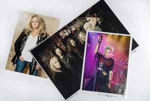 Prints of Bonnie Tyler in 2018, Finnish metal band Nightwish in 2019 and Charlie Harper of UK Subs in 2002 