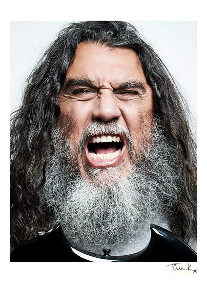 Poster print of Tom Araya from thrash metal band Slayer yelling