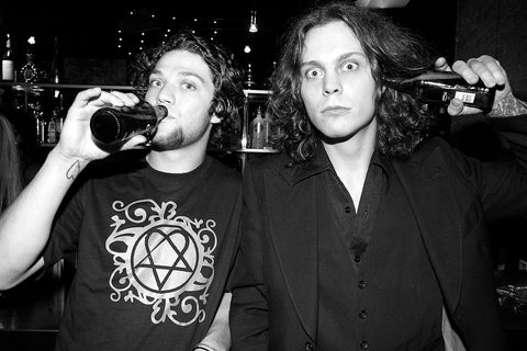 Print of Ville Valo of Finnish rock band HIM with Bam Margera of Jackass at the Kerrang Awards, 2003 , taken by Tina K