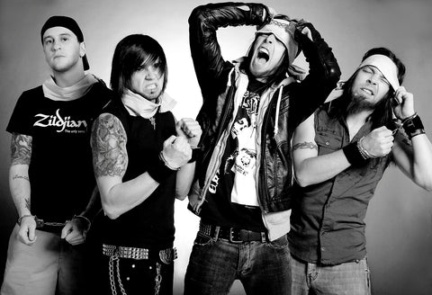 Bullet for My Valentine photographed for a magazine cover feature, Scream Aim Fire era, 2007. 