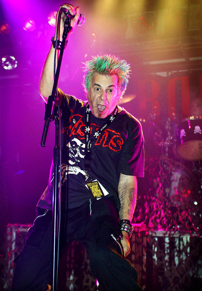 Limited edition signed print of Charlie Harper of punk rock band U.K. Subs onstage at their Anniversary show, London 2002. 