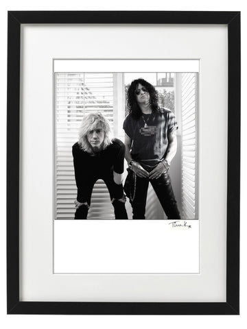 Guns N' Roses duo Duff McKagan and Slash in their Velvet Revolver days. Framed black and white print by Tina K Photography.