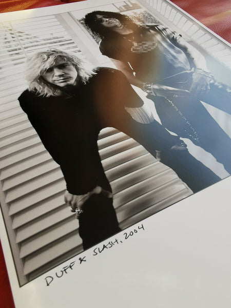 Slash & Duff Guns N' Roses, Velvet Revolver (Black & White Unframed)