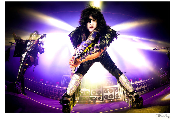 Print of Paul Stanley of rock band KISS performing on stage at Help for Heroes concert 