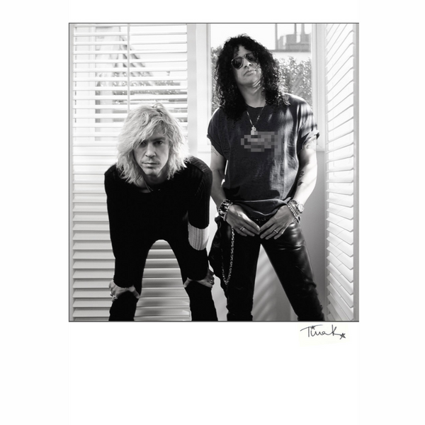Guns N' Roses duo Duff McKagan and Slash in their Velvet Revolver days. Black and white print by Tina K Photography.