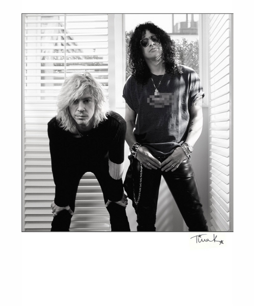 Guns N' Roses duo Duff McKagan and Slash in their Velvet Revolver days. Black and white print by Tina K Photography.